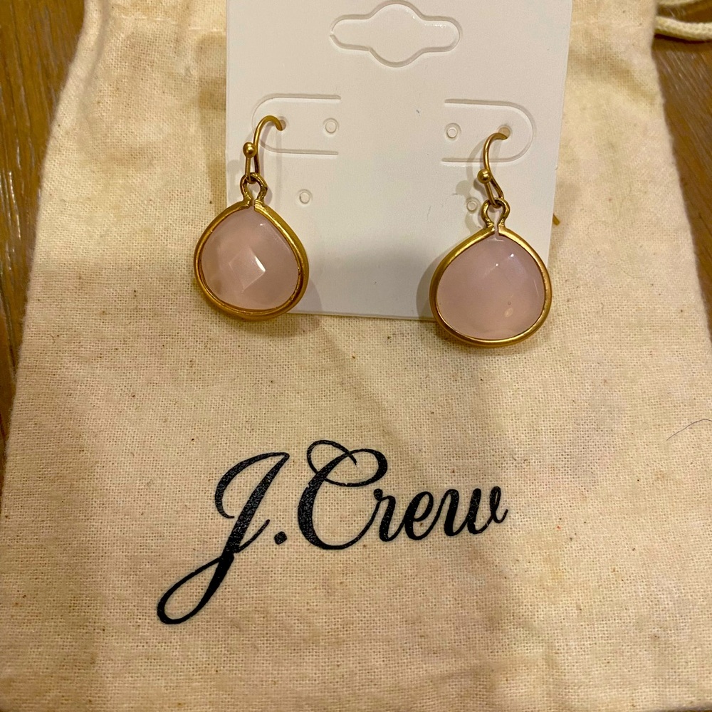 JCrew pink pearlescent teardrop earrings